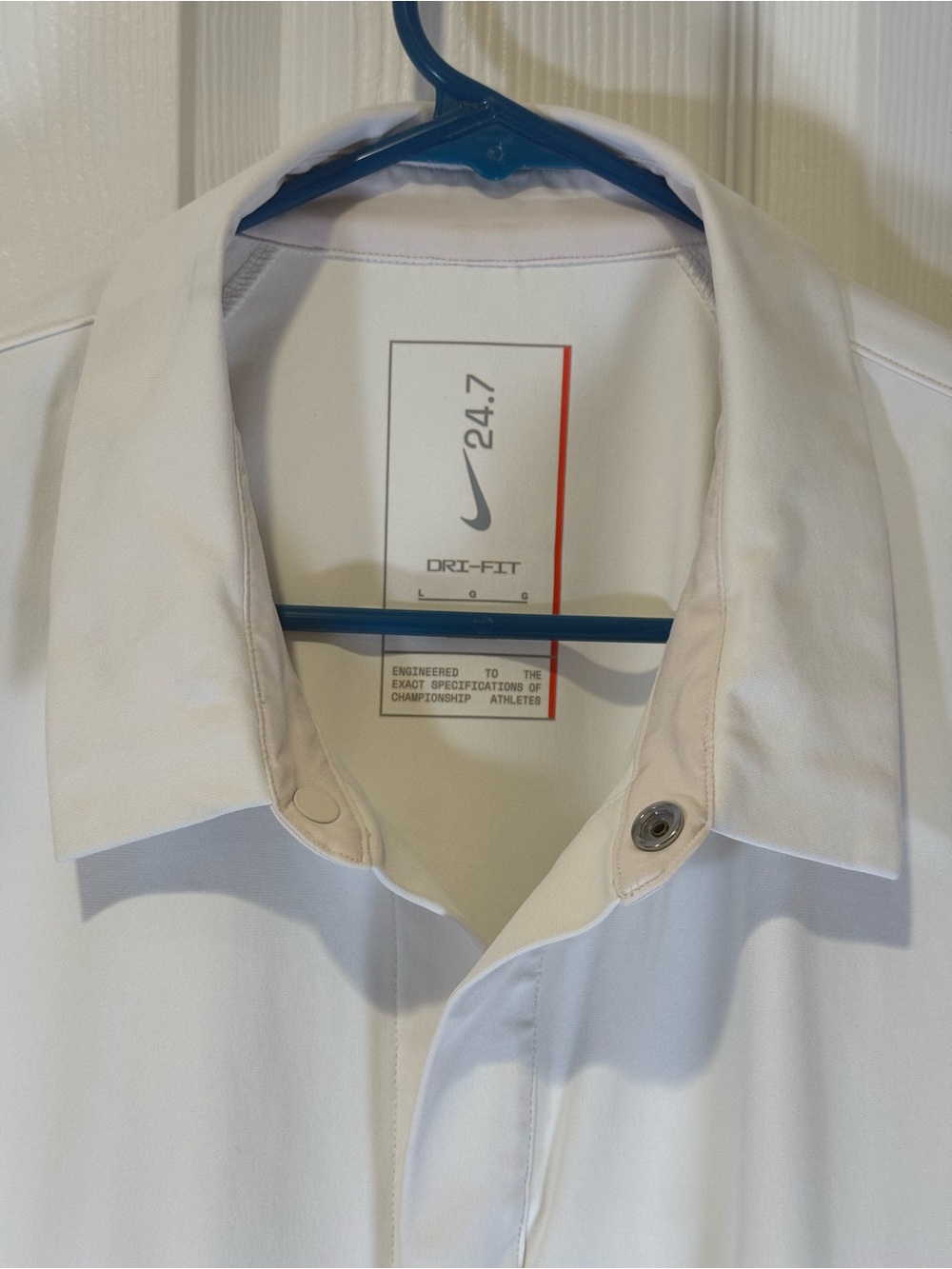 Nike 24.7 PerfectStretch White Men’s Dri-Fit Casual Button-Down Shirt